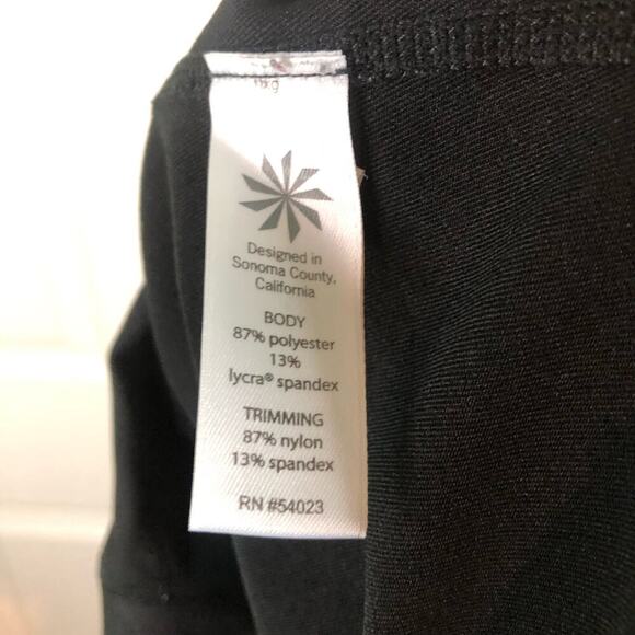 Athleta Size Small Sonar Capri Legging Solid Black Mesh Drawstring Crop Stretch - Picture 6 of 7